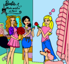 Dibujo Barbie de compras con sus amigas pintado por angelita