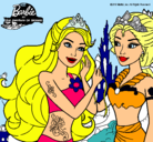 Dibujo Barbie se despiede de la reina sirena pintado por ngcrtseawdhbuho