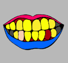 Dibujo Boca y dientes pintado por camidientes