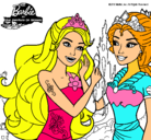 Dibujo Barbie se despiede de la reina sirena pintado por noeliasdsss