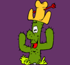 Dibujo Cactus con sombrero pintado por correia