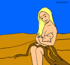 Dibujo Madre con su bebe pintado por maybeyesther