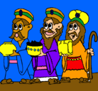 Dibujo Los Reyes Magos pintado por greenwich