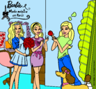 Dibujo Barbie de compras con sus amigas pintado por lucy