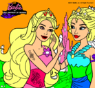 Dibujo Barbie se despiede de la reina sirena pintado por julia_bcn