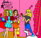 Dibujo Barbie de compras con sus amigas pintado por xenia