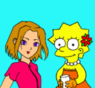 Dibujo Sakura y Lisa pintado por elsetta