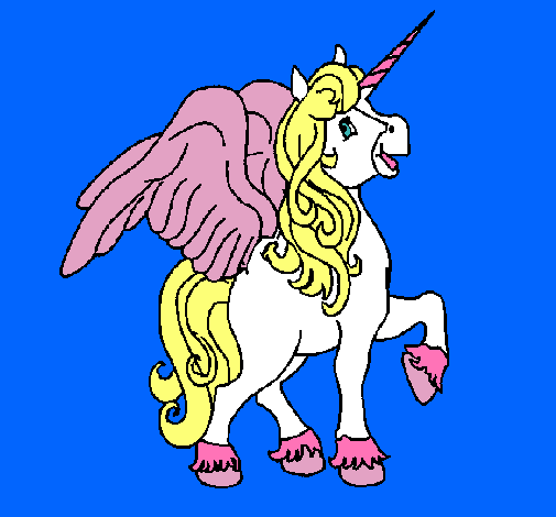 Dibujo Unicornio con alas pintado por anaispc