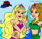 Dibujo Barbie se despiede de la reina sirena pintado por mirandacopparim