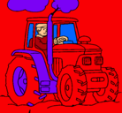 Dibujo Tractor en funcionamiento pintado por yessy