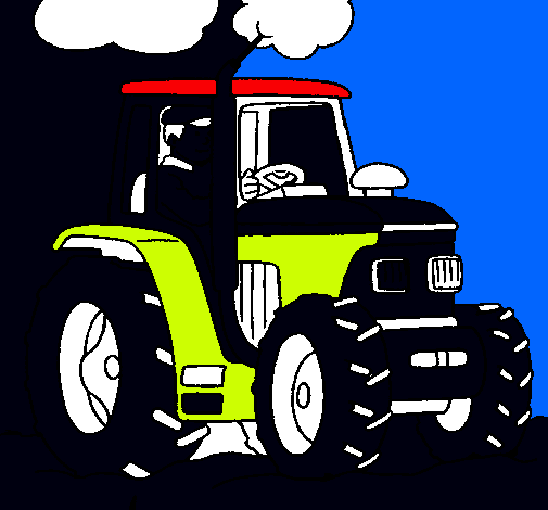 Tractor en funcionamiento