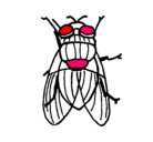 Dibujo Mosca negra pintado por insecto