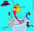Dibujo Barbie sirena contenta pintado por teresita