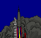 Dibujo Lanzamiento cohete pintado por wiwin