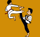 Dibujo Kárate pintado por taekwondo 