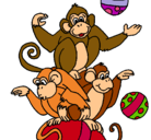Dibujo Monos haciendo malabares pintado por jhgbu