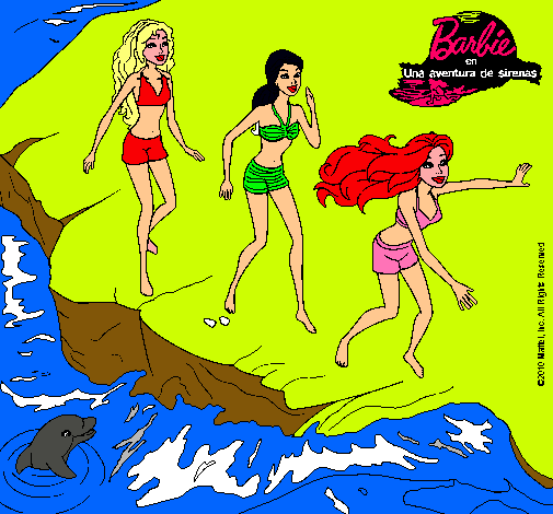 Barbie y sus amigas en la playa