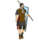 Dibujo Soldado romano pintado por willy