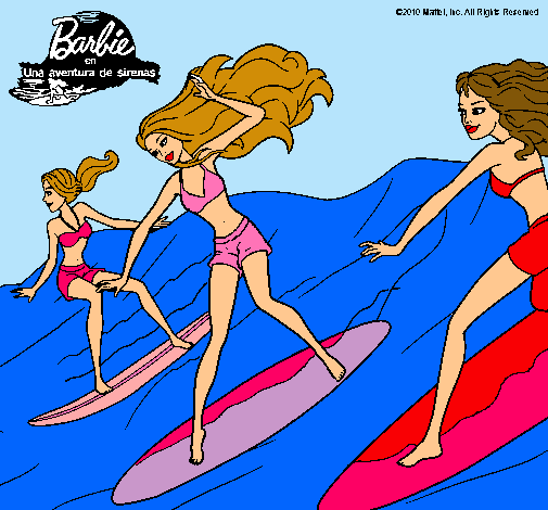 Dibujo Barbie de nuevo con sus amigas pintado por reyna