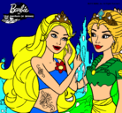 Dibujo Barbie se despiede de la reina sirena pintado por cvxcvx