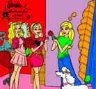 Dibujo Barbie de compras con sus amigas pintado por shakira