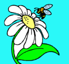 Dibujo Margarita con abeja pintado por Nayara