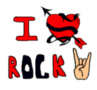 Dibujo I love rock pintado por BeselChay