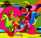 Dibujo Sirenas y caballitos de mar pintado por panchito