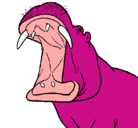 Dibujo Hipopótamo con la boca abierta pintado por tyui