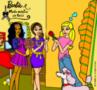 Dibujo Barbie de compras con sus amigas pintado por patriciag