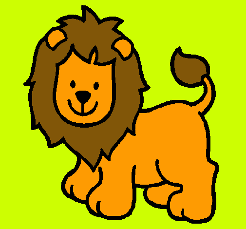Dibujo León pintado por brisabrico
