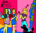 Dibujo Barbie de compras con sus amigas pintado por Laurix