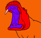 Dibujo Hipopótamo con la boca abierta pintado por joseramon