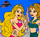 Dibujo Barbie se despiede de la reina sirena pintado por MARIANGEL