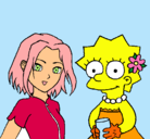 Dibujo Sakura y Lisa pintado por -Lorena-