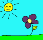 Dibujo Sol y flor 2 pintado por divina