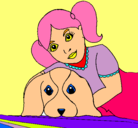 Dibujo Niña abrazando a su perro pintado por anabela