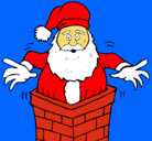 Dibujo Papa Noel en la chimenea pintado por michtre