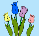 Dibujo Tulipanes pintado por hila