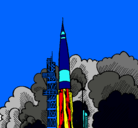 Dibujo Lanzamiento cohete pintado por davilongo