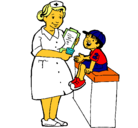 Dibujo Enfermera y niño pintado por Tina1