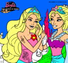 Dibujo Barbie se despiede de la reina sirena pintado por andreajf