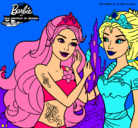 Dibujo Barbie se despiede de la reina sirena pintado por gema_divinas