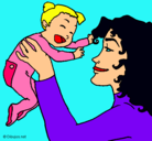 Dibujo Madre con su bebe pintado por Andrea_00