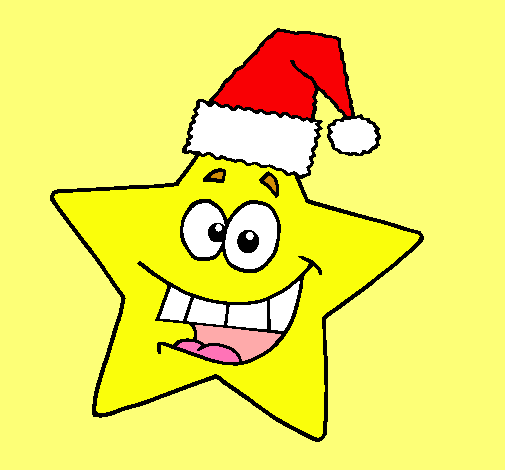 Dibujo estrella de navidad pintado por reyna