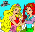 Dibujo Barbie se despiede de la reina sirena pintado por karlitatre