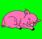 Dibujo Cerdo durmiendo pintado por piolin