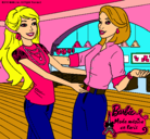 Dibujo Barbie y su amiga pintado por moda