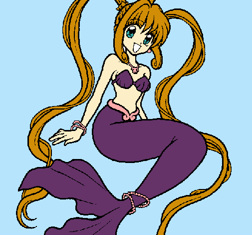 Dibujo Sirena con perlas pintado por princess91