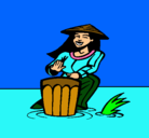 Dibujo Mujer tocando el bongó pintado por piaa